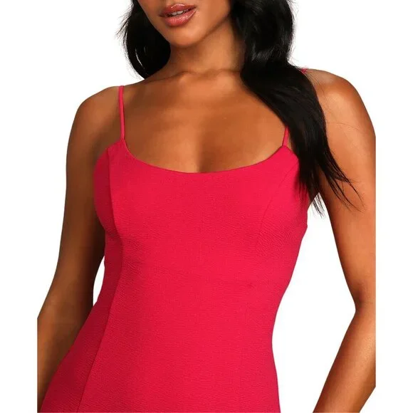 NWT Lulu's Stay Out Later Backless Bodycon Mini Dress in Hot Pink Sz. S - Picture 4 of 4